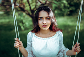 women, face, portrait, depth of field, women outdoors