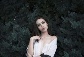 women, face, portrait, necklace