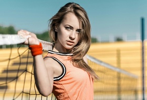 women, blonde, face, portrait, depth of field, women outdoors