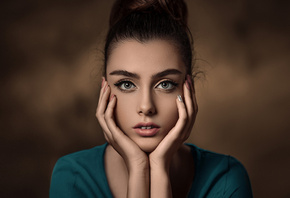 women, face, portrait, painted nails, eyeliner, Ali Falak