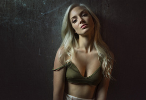 women, blonde, brunette, wall