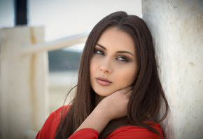 women, face, portrait, depth of field, looking away