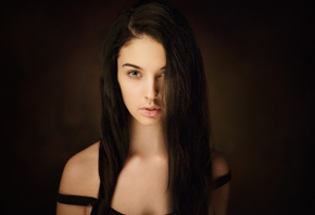 Alla Berger, women, face, Maxim Maximov, portrait, model, long hair