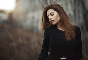 women, face, portrait, depth of field, women outdoors