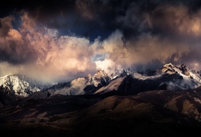 clouds, mountains, the sky, The Himalayas, clouds