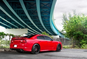 dodge, srt, red