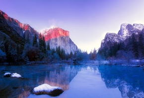 США, Калифорния, Йосемити, заповедник, горы, природа, пейзаж, леса, озеро,  ...