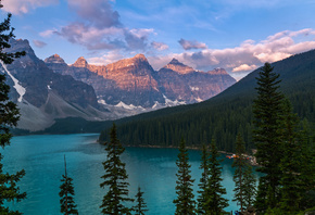 Канада, Горы, Озеро, Пейзаж, Moraine Lake, Alberta, Природа