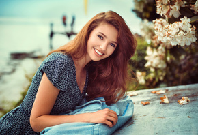 women, Lods Franck, dress, portrait, smiling