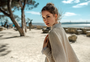 women, Ksenia Kokoreva, trees, portrait, women outdoors