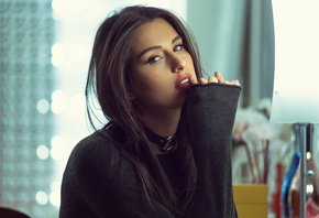 women, face, portrait, eyeliner