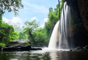 Таиланд, природа, тропики, джунгли. скала, камни, водопад