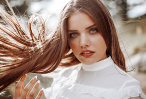 women, long hair, face, portrait