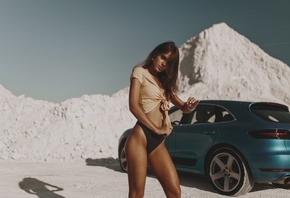 Alexander Belavin, women, tanned, thong, sunglasses, sneakers, women with cars