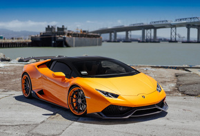 Lamborghini, Huracan, orange, supercar
