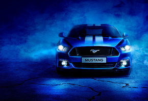 Blue, Ford, Mustang