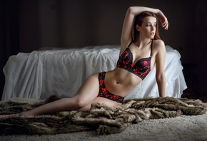 women, belly, armpits, lingerie, sitting, brunette, portrait, pierced navel