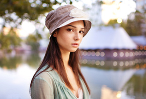 women, Mariya Volokh, Maxim Maximov, hat, portrait