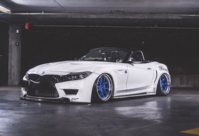 BMW, Z4, white, roadster, tuning