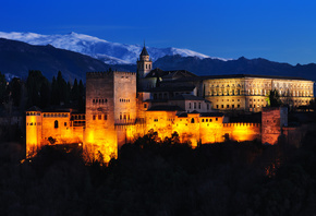Испания, ночь, замок, Spain