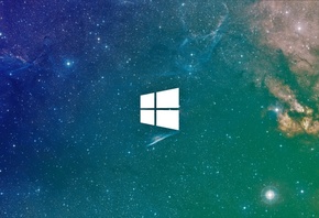 windows 10, логотип, космос