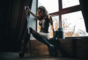 Artem SolovЬev, Sammael Sammael, девушка, окно, меч Artem SolovЬev, Sammael Sammael, девушка, окно, меч