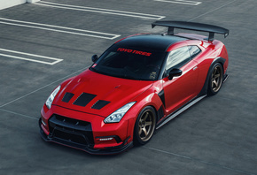Nissan, GT-R, red, sports car, tuning