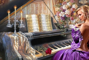 Fantasy, Girl, Piano
