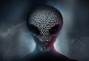 XCOM, инопланетянин, фэнтези, арт, темный фон, креатив, персонаж