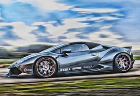 Lamborghini, Huracan, motion blur, tuning, cars, HDR, hypercars, gray, supe ...