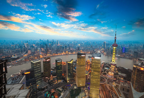 Cityscape, Shanghai, China, Skyscraper