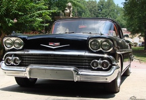 chevrolet, coupe, 1958, retro