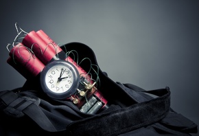 Динамит, сумка, таймер, взрывчатка, часы, заряд, таймер, провода, бомба