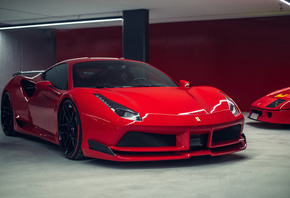 Ferrari, 488, GTB, Novitec, red, supercar
