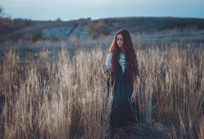 девушка, длинные волосы, на природе, фото, родион Кислов