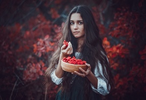 настя, длинные волосы, ягоды, фото, родион Кислов