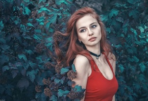 девушка, листья, портрет, фото, игорь Улесиков