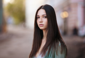 women, Maxim Maximov, long hair, freckles, Mariya Volokh, face, portrait