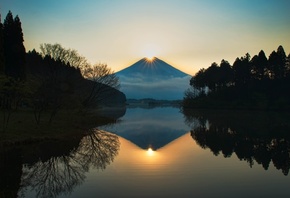 Япония, Фудзияма, красиво, природа, гора, солнце