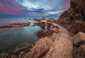 , , , , , , , , , the sky, catalonia, rocks, sunset, sea, horizon, coast, the ocean, spain