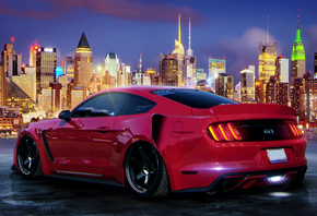 Custom, Red, Mustang