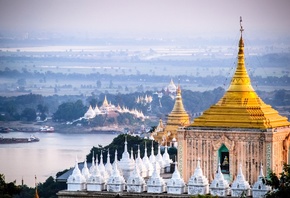 Бирма, город, Мьянма, храм, башни
