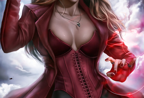 Scarlet Witch, Marvel Comics, fantasy girl, Logan Cure