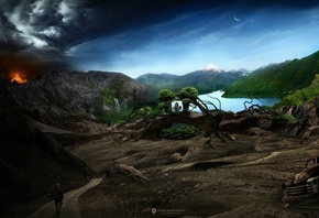 Desktopography, Planet, Volcano, Mountain, Old