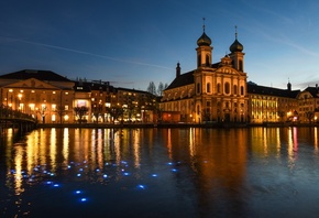 , , , Lucerne, Festival of lights, Jesuit Church of St ...