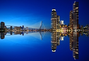 , , , , , , , , , , the sky, holland, night, rotterdam, water, the city, skyscrapers, architecture, port, netherlands