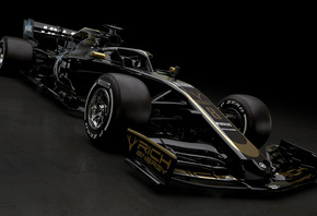 Черный, гоночный, автомобиль, Haas, VF-19