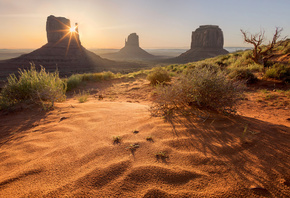 Valley, evening, sunset, desert, rocks, Arizona, Utah