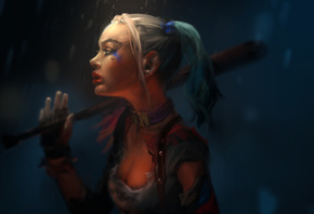 Harley Quinn, artwork, 