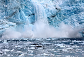 Calving, glacier, ice, snow, beautiful